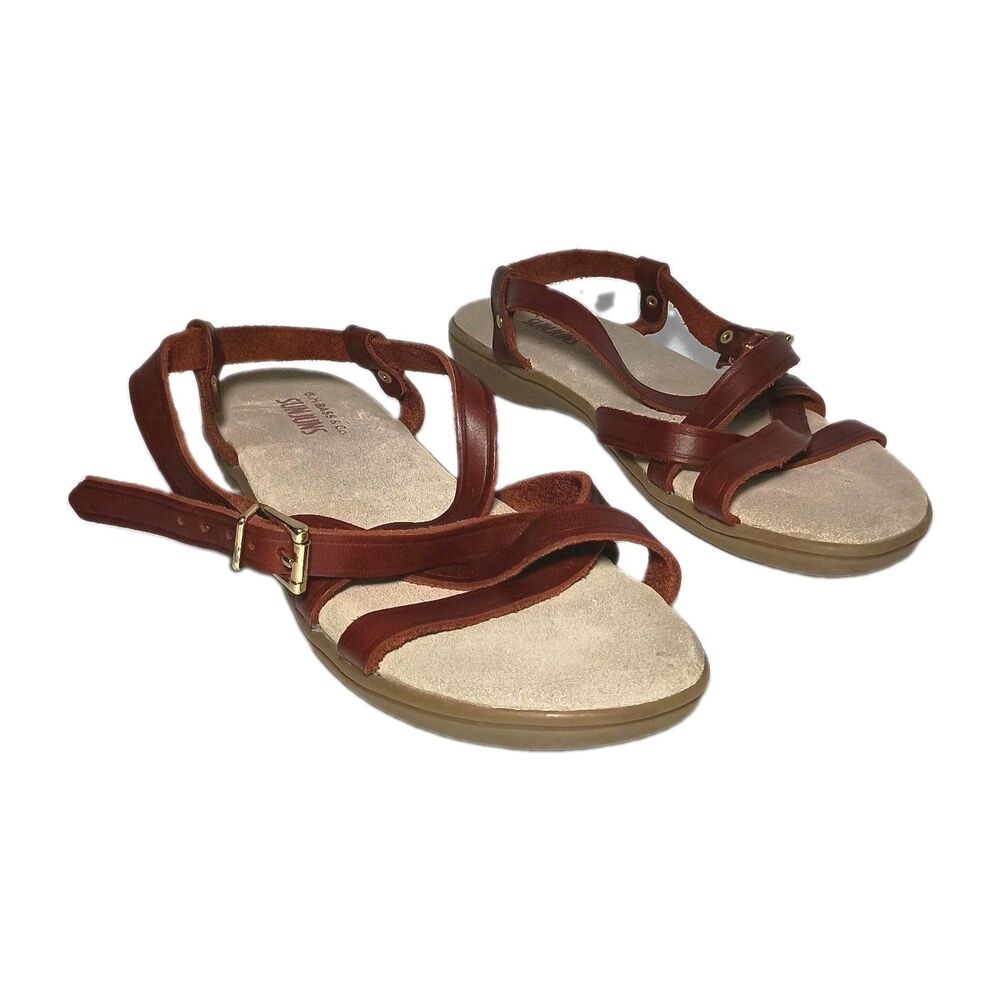 Sz 8M GH Bass SUNJUNS SHARON Flat Strappy Thong Sandals BURGUNDY-BROWN FLIPFLOPS